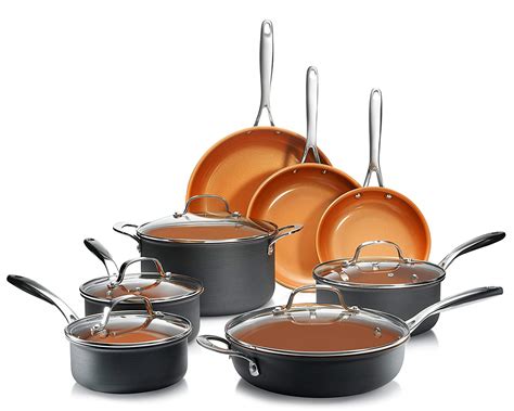 This item Gotham Steel Hammered Frying Pan Set, 3 Piece Nonstick Copper Fry Pans, 8, 10 & 12 Skillet, Omelet Pan, Cookware, PFOA Free, Dishwasher Safe, Cool Touch Handle 69. . Reviews gotham steel cookware